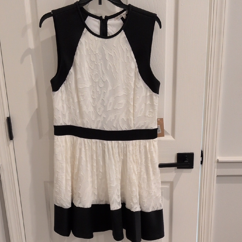 NWT RACHEL Rachel Roy Black And White Sleeveless Dress Size 12